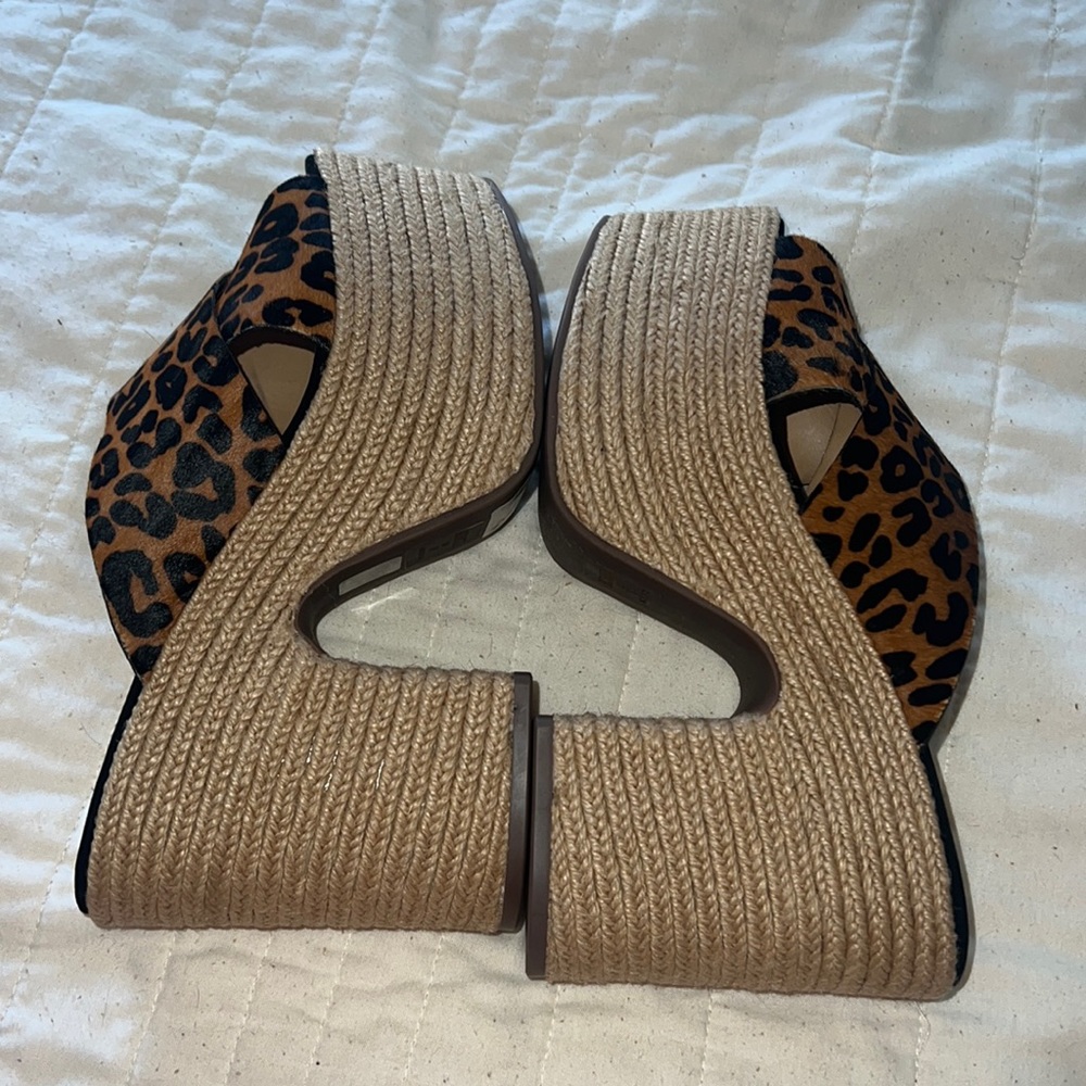 SCHUTZ Leopard Print Platform Sandals - Brown & Black - Picture 3 of 9